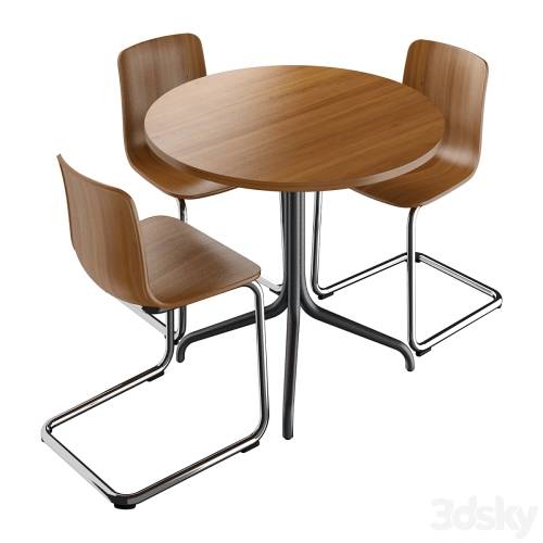 '3dsky Pro - Vitra HAL Cantilever & Vitra Belleville Table (Bistro)'