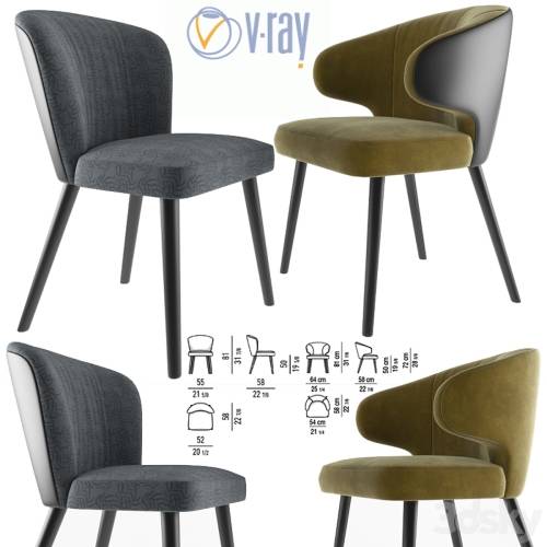 '3dsky Pro - Minotti Aston Dining Chair'