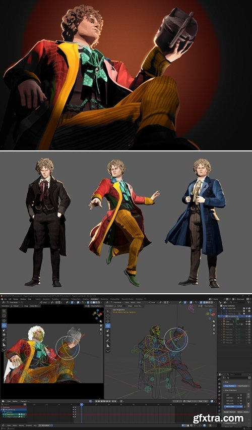 Gumroad - The Sixth Doctor - 3D NPR Model