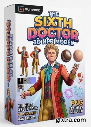 Gumroad - The Sixth Doctor - 3D NPR Model