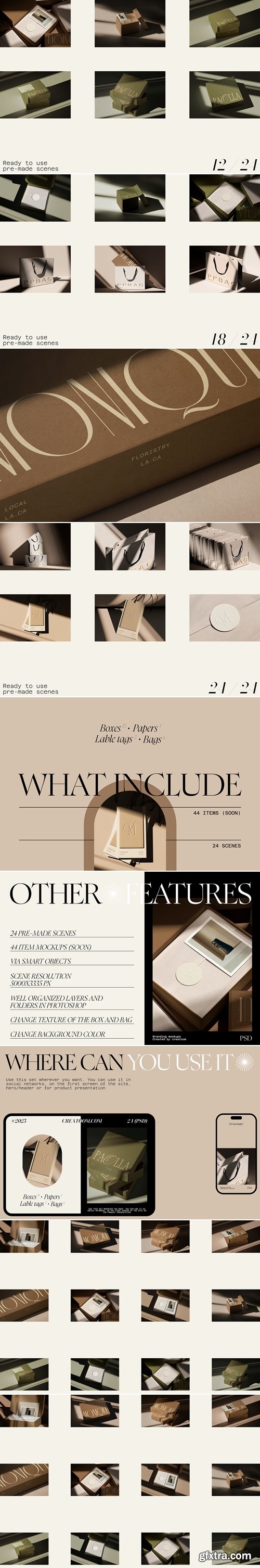 Creatoom - Mailing Box and Bag mockups