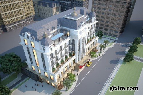 3ds Max Exterior Hotel Scene