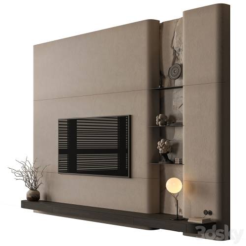 '3dsky Pro - TV Wall Black and Beige - Set 263'