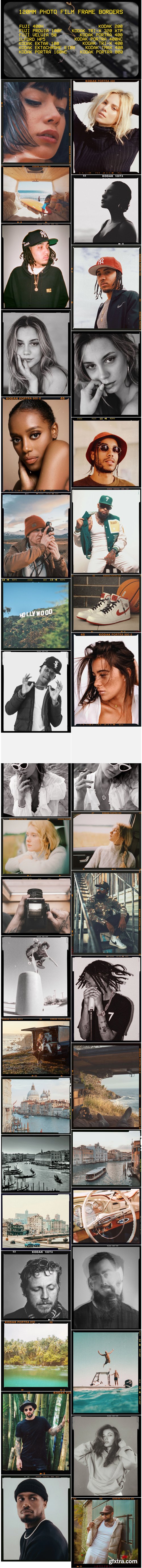 Sickboat - 120mm Photo Film Frames PNG Medium Format Film Borders PNG (8K)