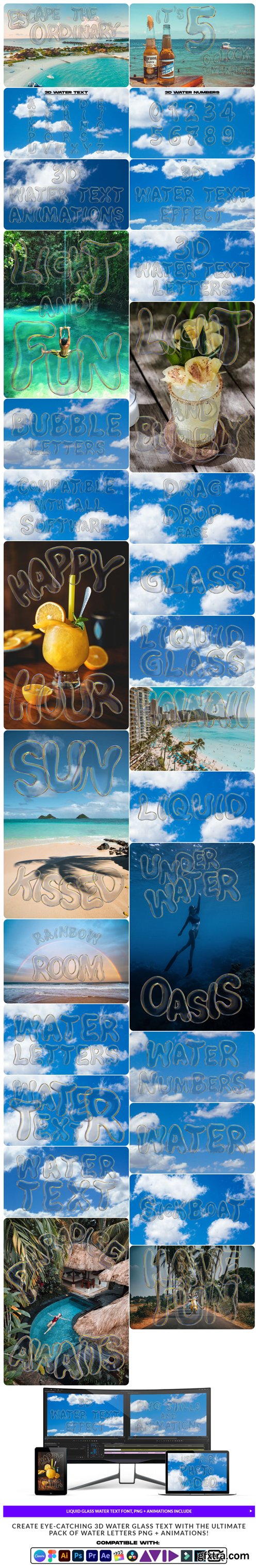 Sickboat - 3D Liquid Glass Text PNG + Animations Pack