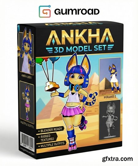 Gumroad -  Ankha 3d model set