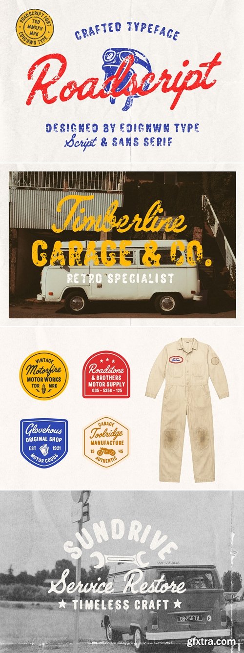 CreativeMarket - Roadscript – Retro Font Duo