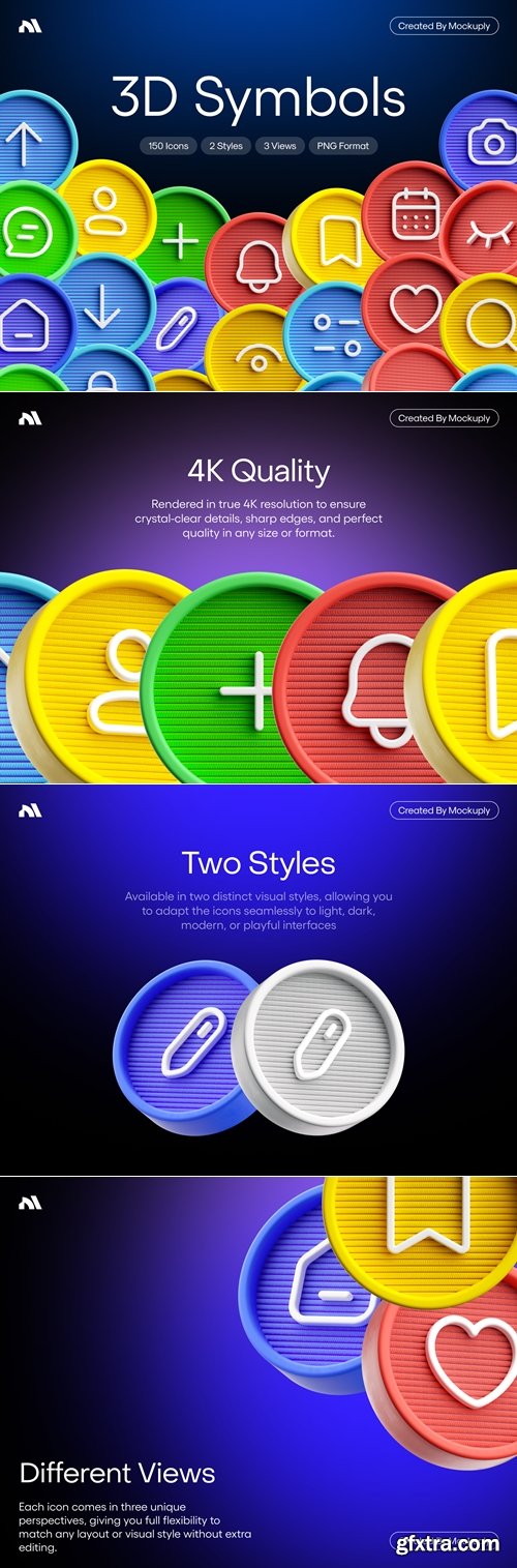 3D Sybmols icons Mockuply Pro