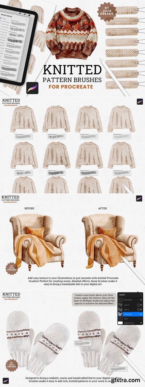CreativeMarket - Knitted Pattern Procreate Brushes