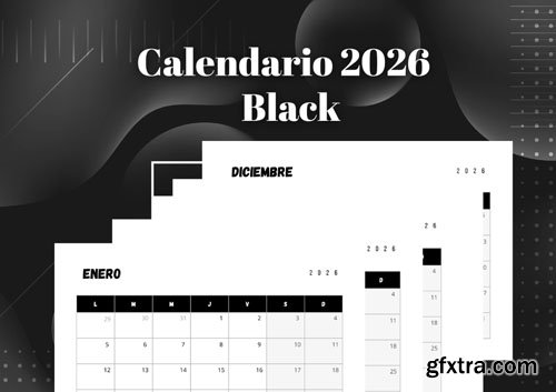 Calendar 2026 in Black Tones [IT]