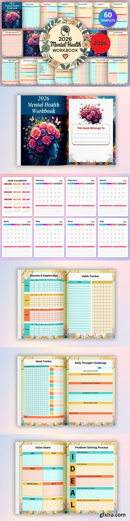 2026 Mental Health Workbook - Mental Wellness Planner