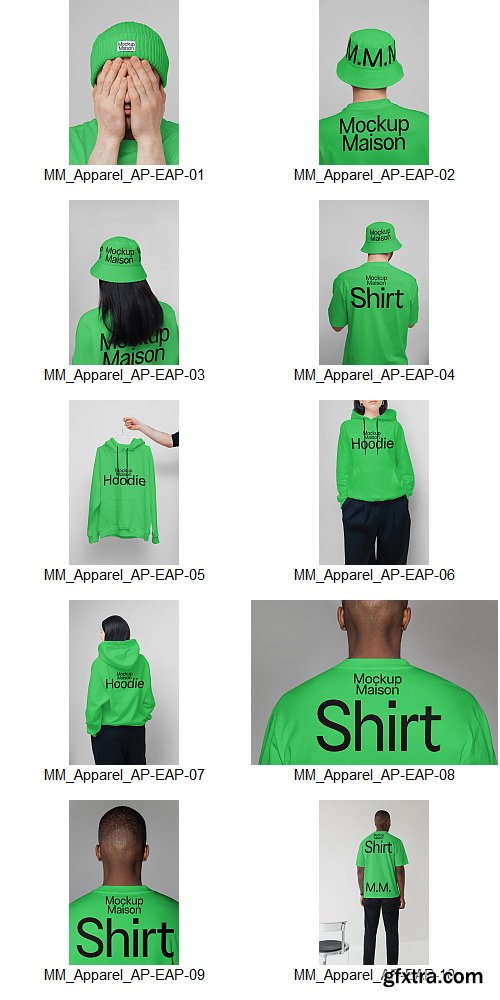 Mockup Maison - Essential Apparel Collection &ndash; 28 Mockups $130