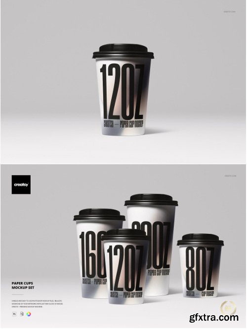 CreativeMarket - Paper Cups Mockup Set - 42228403
