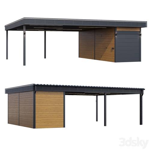 '3dsky Pro - Carport with utility block'