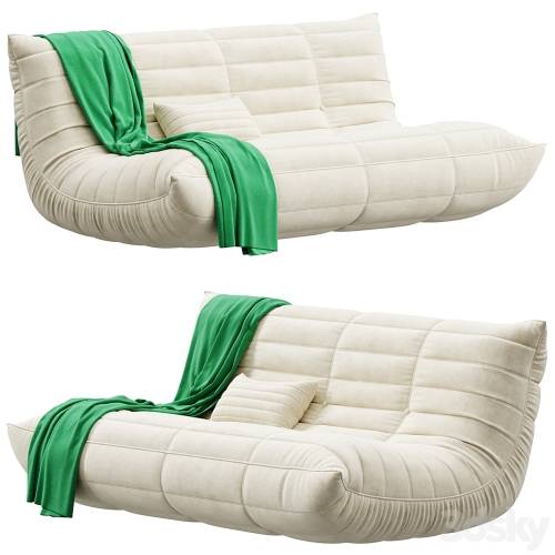 '3dsky Pro - Blanchette Kail Microfiber Microsuede Armless 3-Seat Togo Three Seater Sofa' '3dsky Pro - Blanchette Kail Microfiber Microsuede Armless 3-Seat Togo Three Seater Sofa'