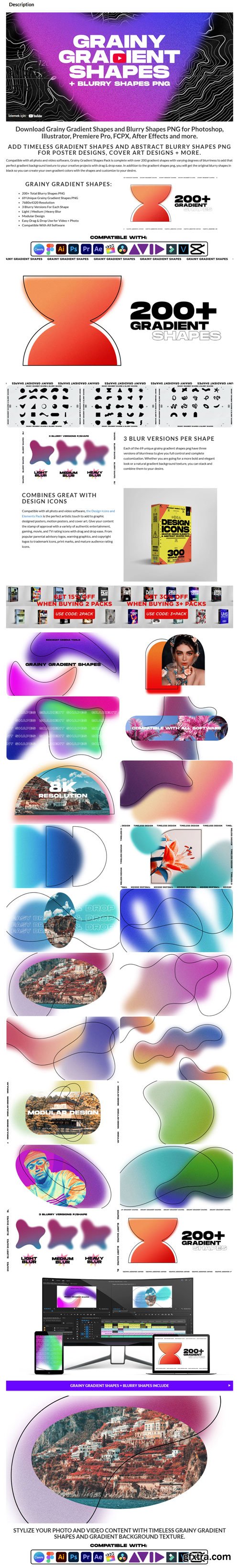 Sickboat - GRAINY GRADIENT SHAPES + BLURRY SHAPES