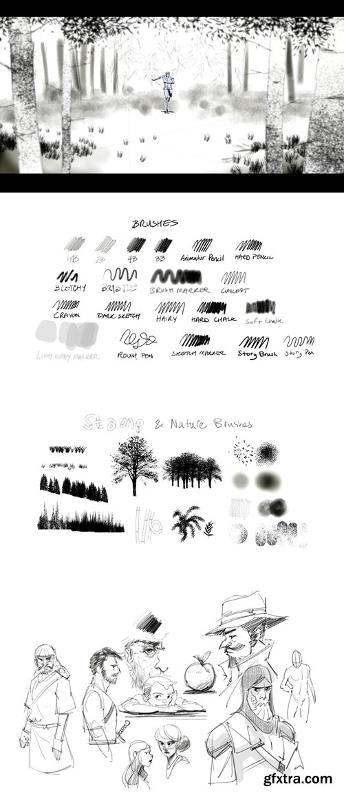 Blender Grease Pencil Brush Pack for Blender