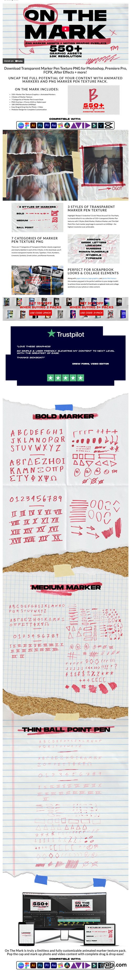Sickboat - ON THE MARK: PNG MARKER PEN TEXTURE PACK (10K)
