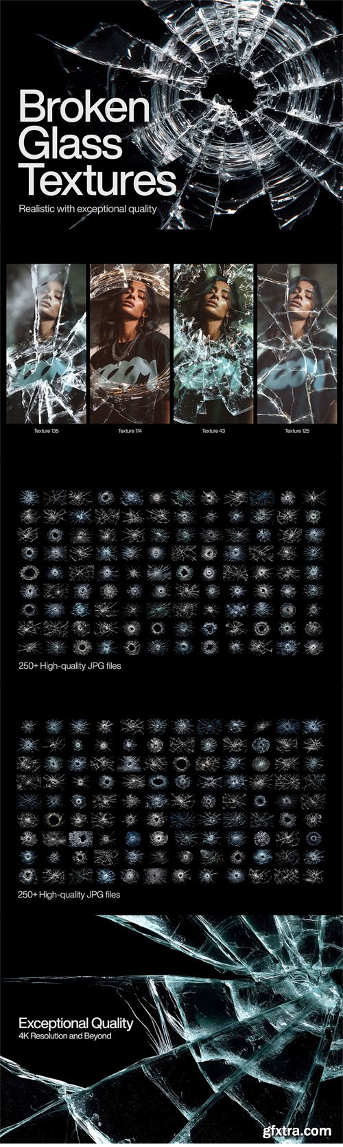 Broken Glass Textures & Overlays for Photoshop