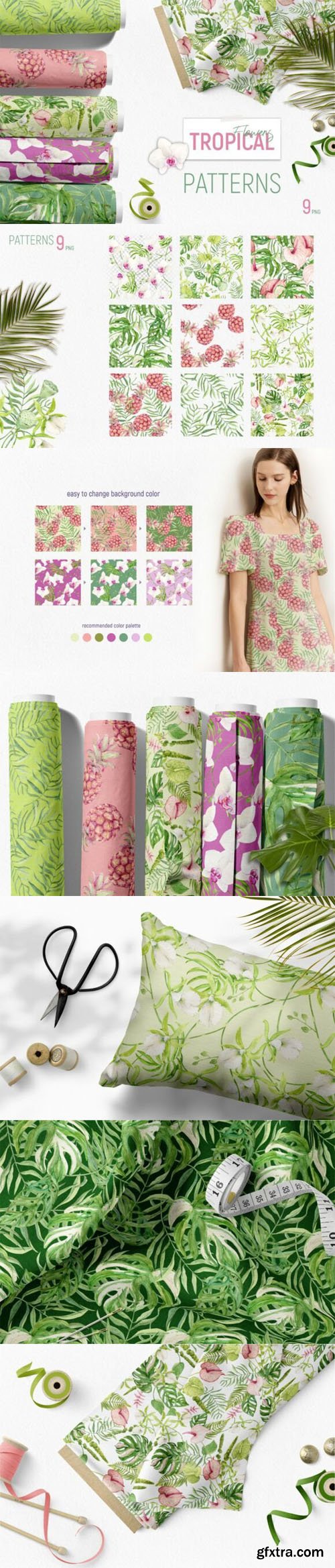 Tropical Patterns - Watercolor Flowers