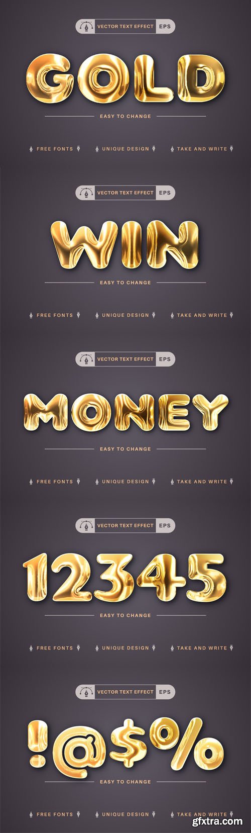 Gold Foil - Editable Vector Text Effect for Illustrator