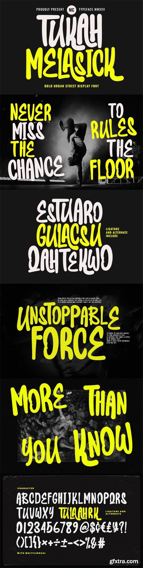 Tukah Melasick - Bold Urban Street Display Font