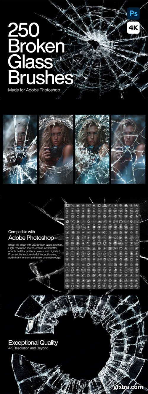 Broken Glass Brushes for Photoshop