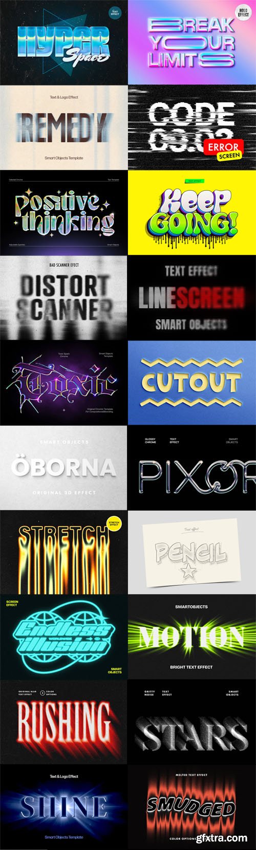 20 Modern Awesome Text Effects for Photoshop & Illustrator