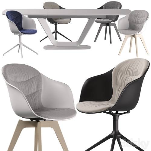 '3dsky Pro - Boconcept - Alicante Table-Adelaide Chair set 01'