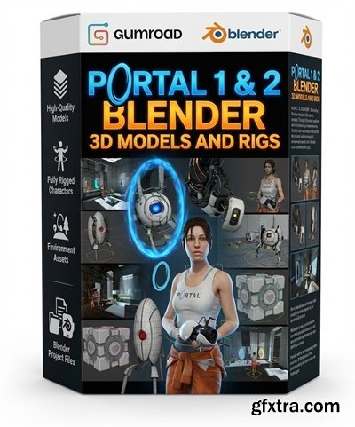 Gumroad - Portal 1 & 2 Blender 3D Models and Rigs