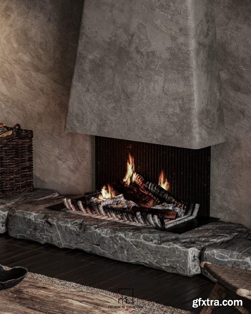 Wabi - Sabi 3ds Max Interior Scene