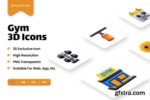 Iconscout - Gym 3D Icon Pack - 25 3D Icons