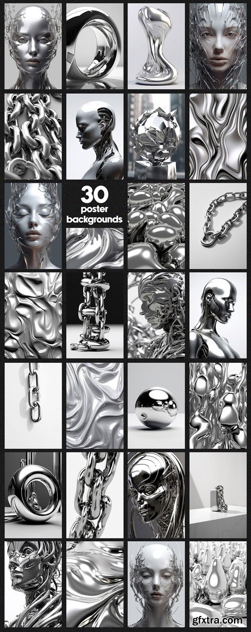 Creativemarket - Chrome 3D Design Collection - 42231059