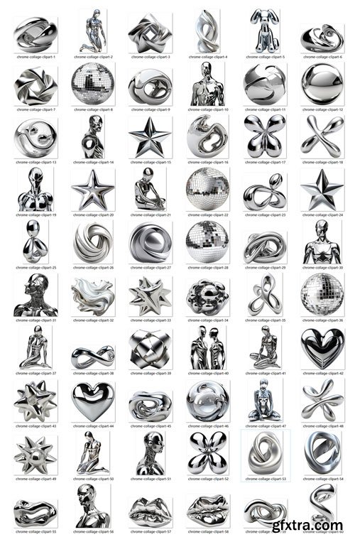 Creativemarket - Chrome 3D Design Collection - 42231059