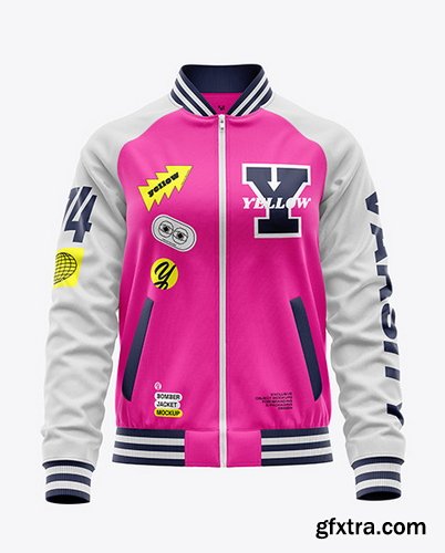 YellowImages - Womens Raglan Bomber Jacket Mockup - 119738