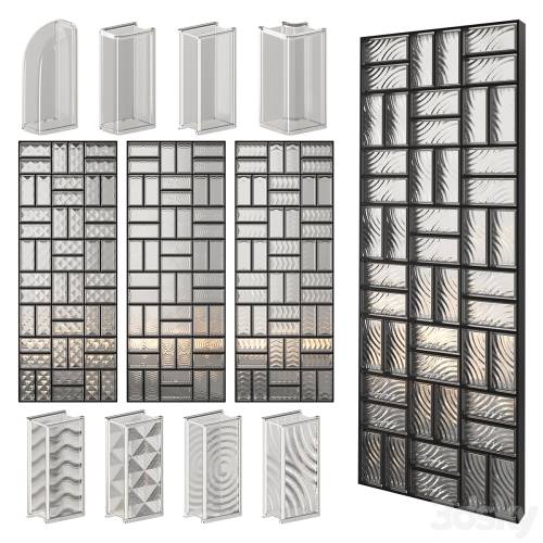'3dsky Pro - Glass Block Wall 05'