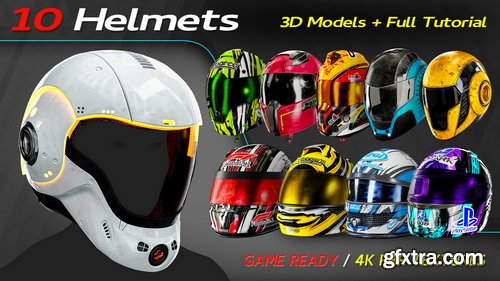 Artstation - 10 Helmets + Full Tutorial / 3D Models