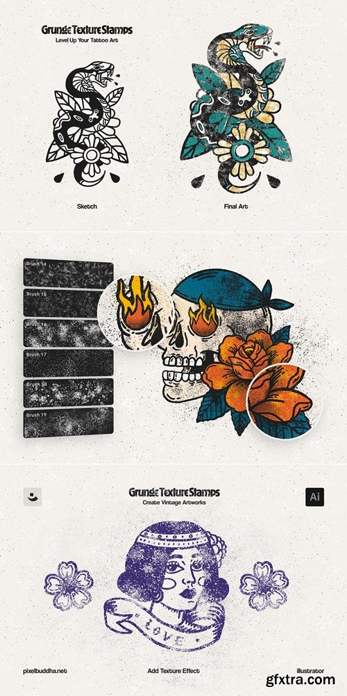 CreativeMarket - Multi-App Grunge Stamp Brushes 290860065