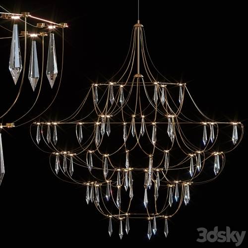 '3dsky Pro - Chandelier Syneil 1019-LED43PL gold and silver'