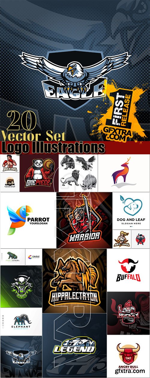 Vector Logo Illustrations in Different Styles Set 20