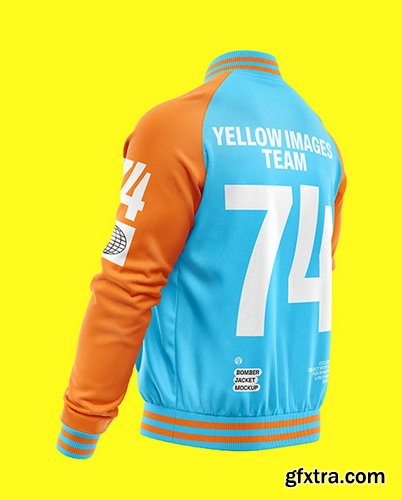 YellowImages - Men\'s Raglan Bomber Jacket Mockup - 119661