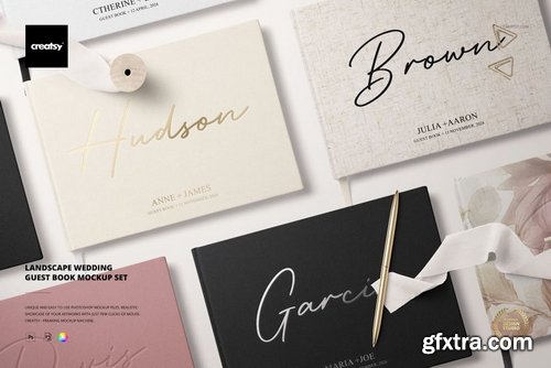 Creatsy - Landscape Wedding Guest Book Mockup Set - 1149950293