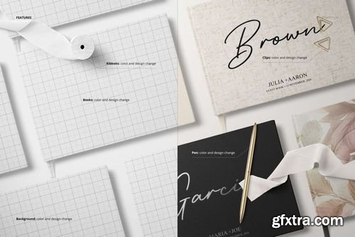Creatsy - Landscape Wedding Guest Book Mockup Set - 1149950293
