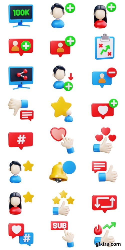 Iconscout - Followers 3D Icon Pack - 25 3D Icons