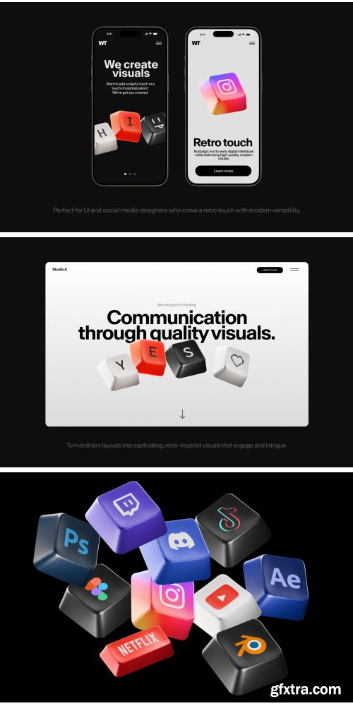 Wannathis - Keycap 3d illustrations