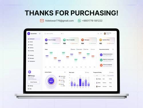 'Fitness Management Web App UI Kit'