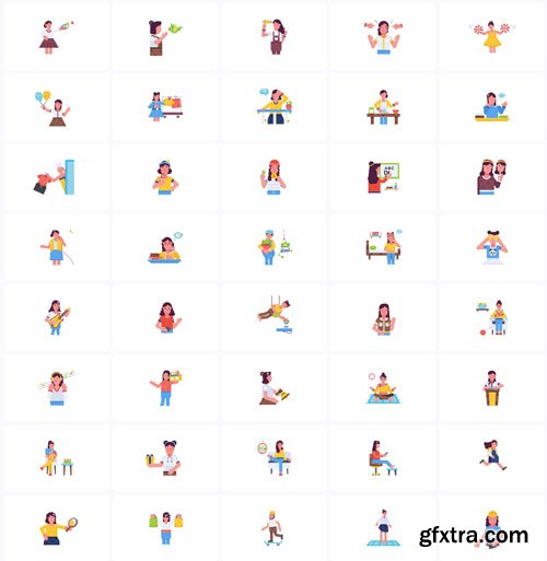 Iconscout - Girls Animation Pack - Lottie Animations