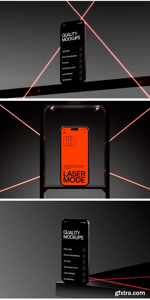 Wannathis - Laser light Apple device mockups