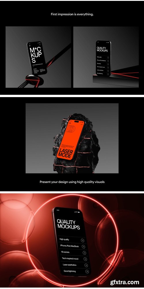 Wannathis - Laser light Apple device mockups