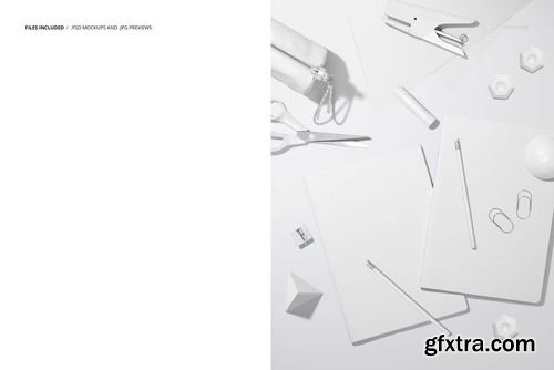 Creatsy - Stationery Objects and Two Classic A4 Notebooks Mockup - 1151588693